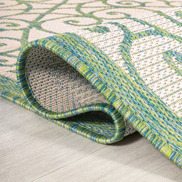 Madrid Vintage Filigree Textured Weave Indoor/outdoor Square Rug